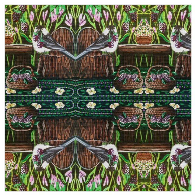 Chickadee Berry Basket Stoff (Muster)