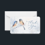 Chickadee Bird im Winter Danke Mitteilungskarte<br><div class="desc">Dieses Design zeigt eine Aquarellbilder von Chickadee Bird im Winter.</div>