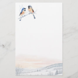 Chickadee Bird im Winter Weihnachten Briefpapier