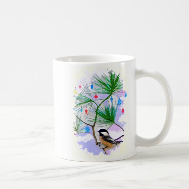Chickadee Bird in der Tasse Tree (Rechts)