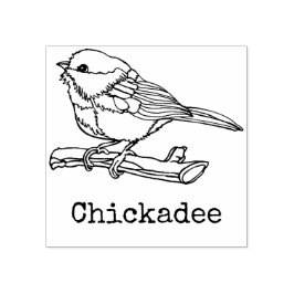 Chickadee Bird Nature Custom Art Gummistempel