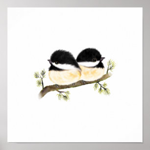 Chickadee Bird Poster Print