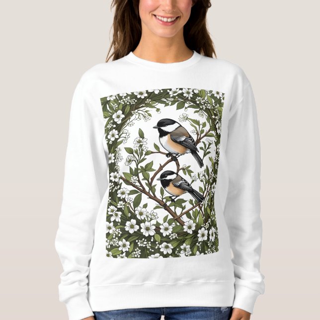 Chickadee Bird und Massachusetts Mayf Sweatshirt (Vorderseite)
