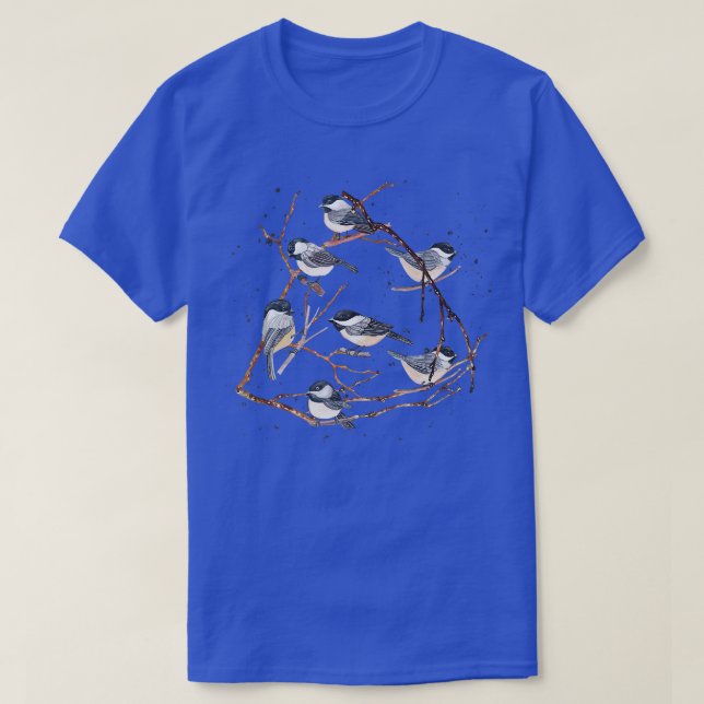 Chickadee Bird Vogelbeobachtung Naturbaum Zweig T-Shirt (Design vorne)