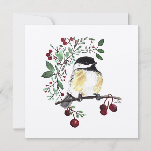 Chickadee Bird Watercolor (Vorderseite)
