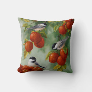 Chickadee Birds Apple Harvest Kissen