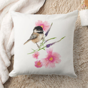 Chickadee Black Capped Art Kissen