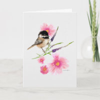 Chickadee Black Capped Wasserfarbe Kunst