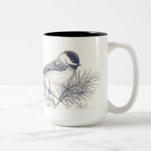 Chickadee-Bleistift-Skizze Coffe Tasse