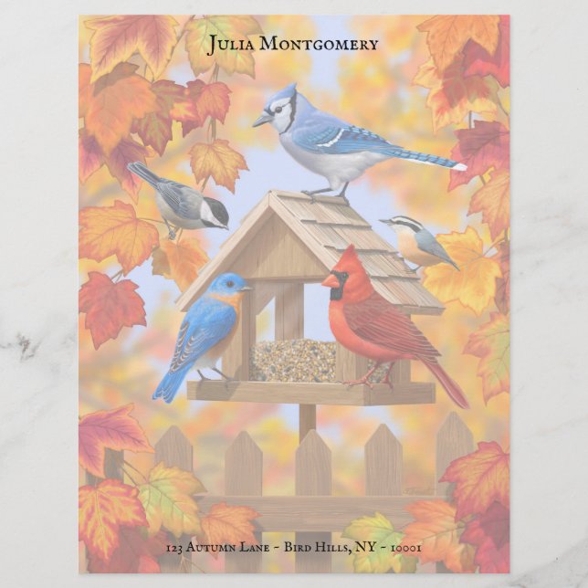 Chickadee Bluebird Kardinal Jay Herbstvogelzuführu (Vorderseite)