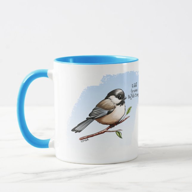 CHICKADEE BUFFALO WINGS von Jeff Willis Art Tasse (Links)