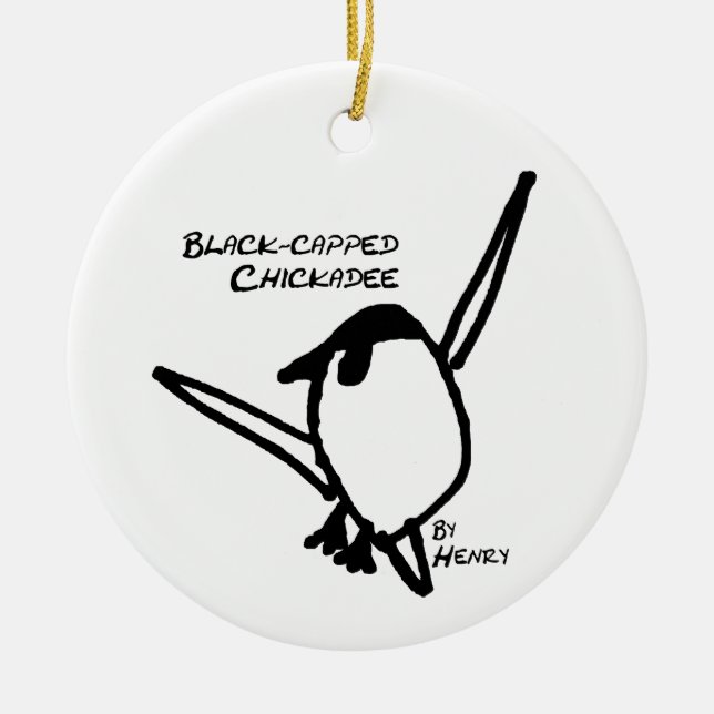 Chickadee by Henry, White Keramik Ornament (Vorne)