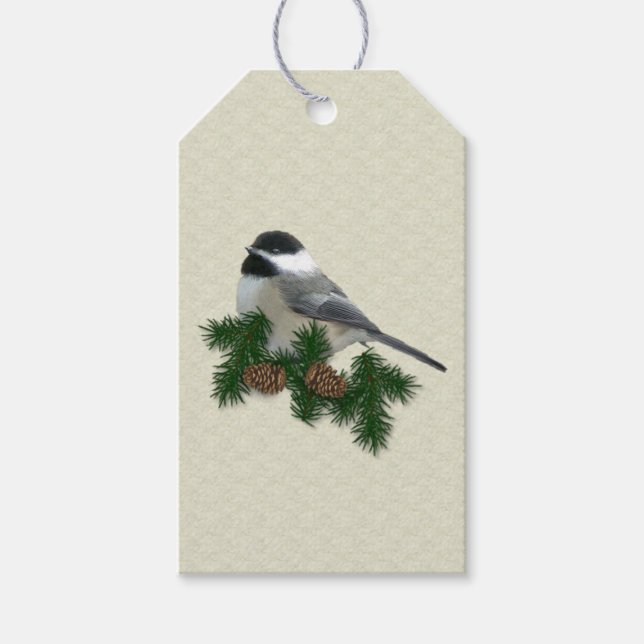 Chickadee Custom Gift Tags Geschenkanhänger (Vorderseite)
