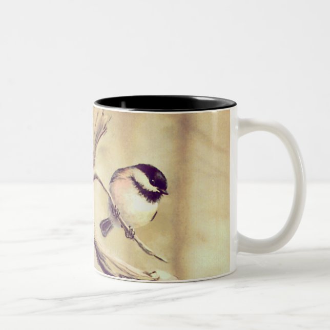 CHICKADEE durch SHARON SHARPE Zweifarbige Tasse (Rechts)