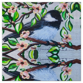 Chickadee Floral Fabric Stoff