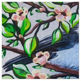 Chickadee Floral Fabric Stoff