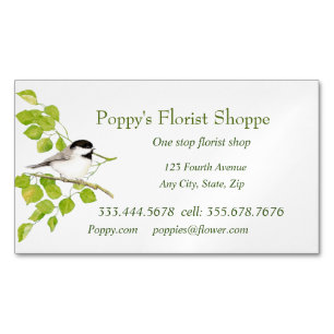 Chickadee Florist Shopp Blume Business Card Magnetische Visitenkarte