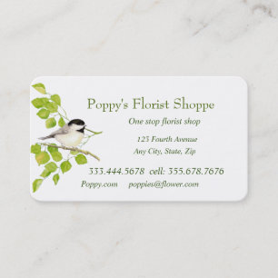 Chickadee Florist Shopp Blume Business Card Visitenkarte