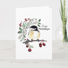 Chickadee Happy Holidays Karte