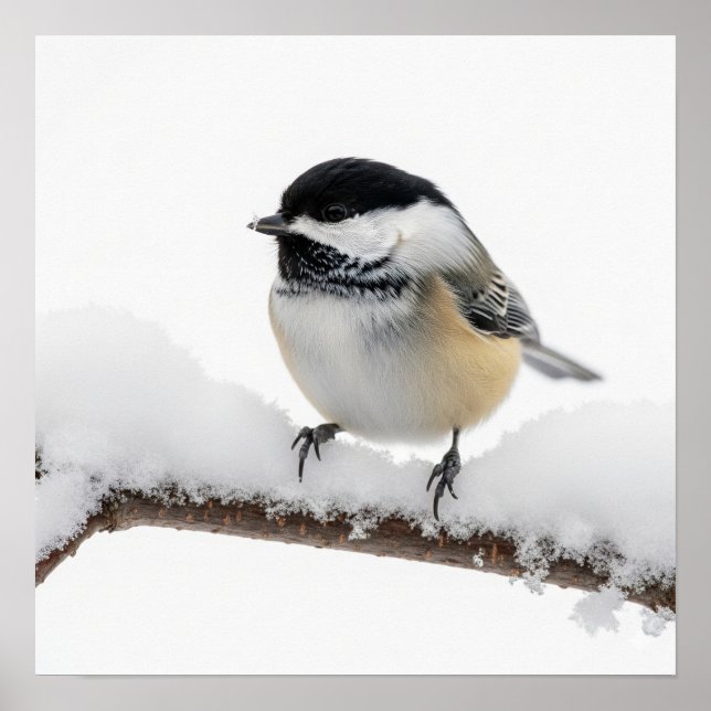 Chickadee im Winter Poster (Vorne)