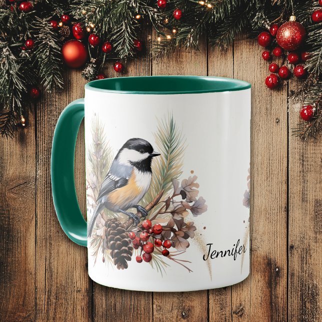 Chickadee im Winter Tasse (Von Creator hochgeladen)