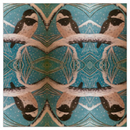 Chickadee in den Zweigstellen des Holiday Stoff