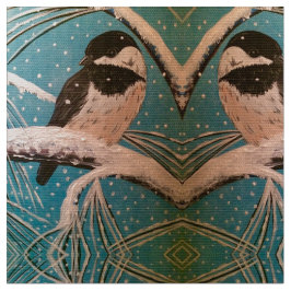 Chickadee in den Zweigstellen des Holiday Stoff