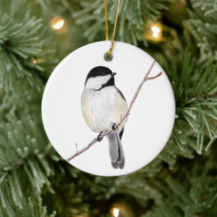 Chickadee Keramik Ornament
