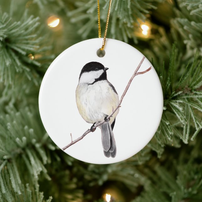 Chickadee Keramik Ornament (Baum)