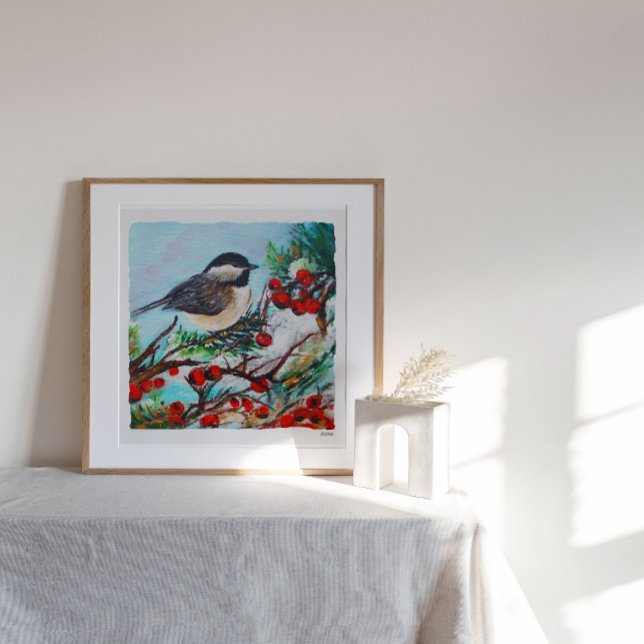 Chickadee Malerei Art Printing Poster (Von Creator hochgeladen)