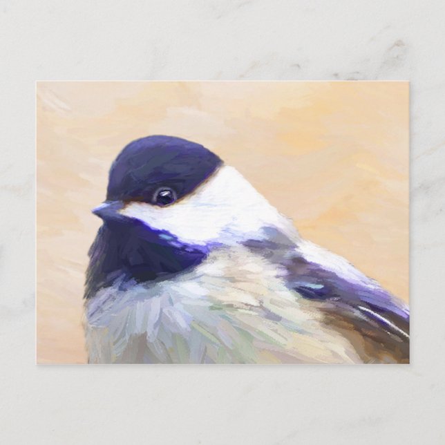 Chickadee Malerei - Original Bird Art Postkarte (Vorderseite)
