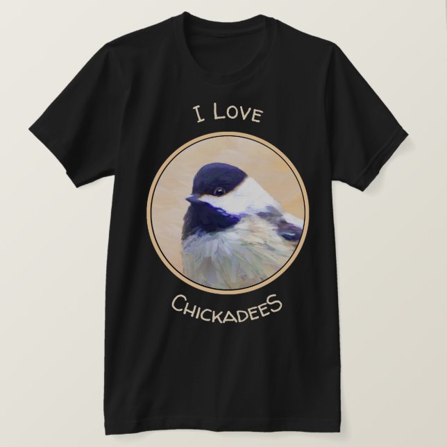 Chickadee Malerei - Original Bird Art T-Shirt (Design vorne)