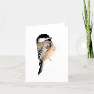 Chickadee Malerei Wasserfarbe Karte