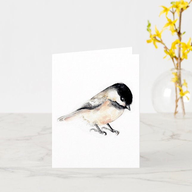 Chickadee Malerei Wasserfarbe Karte (Chickadee Painting Watercolor Card from Jenn's Emporium. )