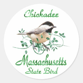 Chickadee Massachusetts Staat Bird Runder Aufkleber