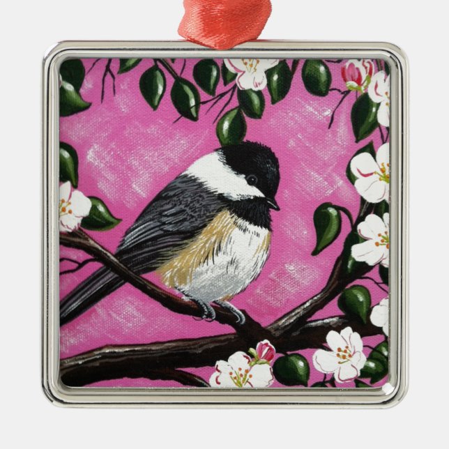 Chickadee Ornament Aus Metall (Vorne)