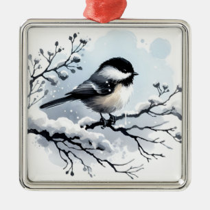 Chickadee Ornament Aus Metall