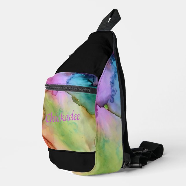 "Chickadee" Print Cut Sew Bag Crossbody Bag (Rechte Ecke)