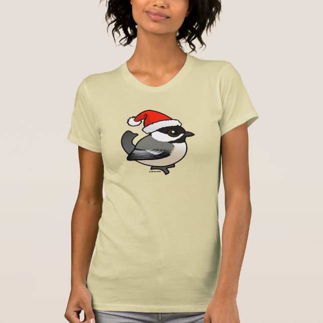 Chickadee Santa T-Shirt (Vorderseite)