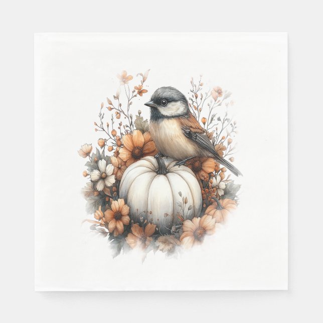 Chickadee Shirt Country Pumpkin Serviette (Vorderseite)