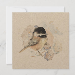 Chickadee Songbird Wassercolor