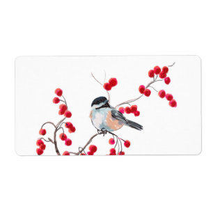 CHICKADEE u. ROTE BEEREN durch SHARON SHARPE
