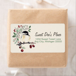Chickadee Watercolor Art Return Label