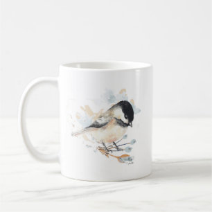 Chickadee Watercolor-Blume Kaffeetasse