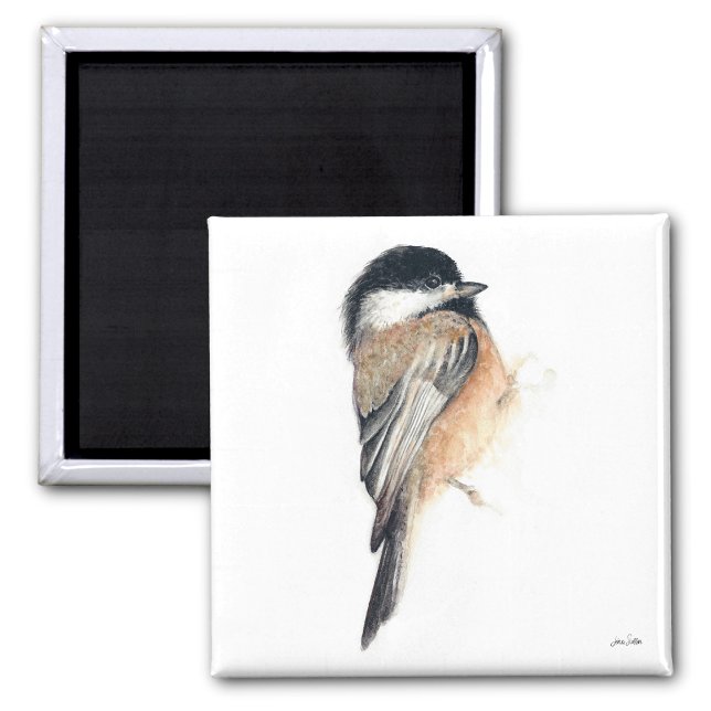 Chickadee Watercolor Kunst, Dichtung und Musik Magnet (Chickadee Watercolor Art Magnet from Jenn's Emporium. )