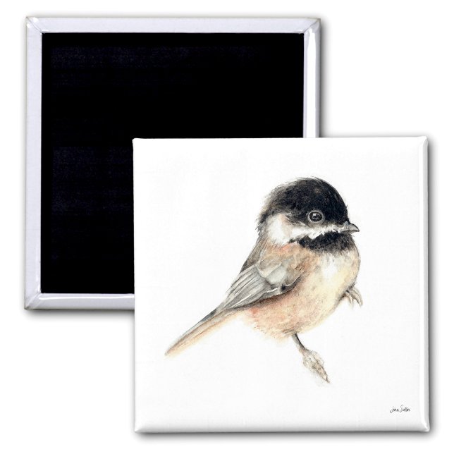 Chickadee Watercolor Kunst, Dichtung und Musik Magnet (Chickadee Watercolor Art Magnet from Jenn's Emporium. )