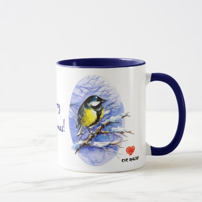 Chickadee Weihnachtsfeier Tasse (Rechts)