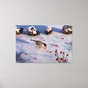 Chickadee Winter Canvas Print Leinwanddruck