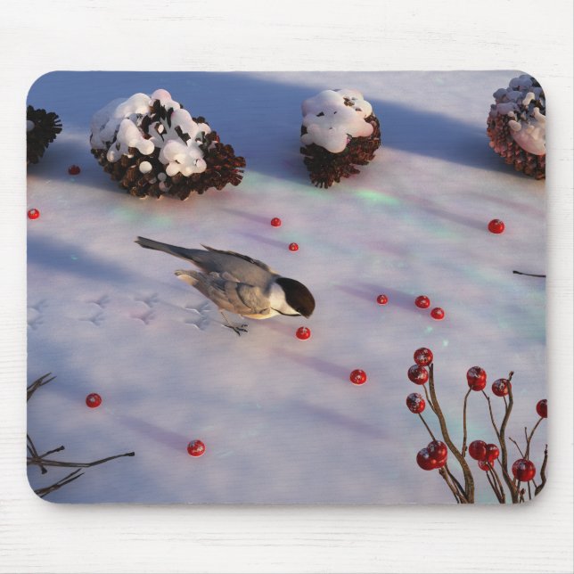 Chickadee Winter Mousepad (Vorne)