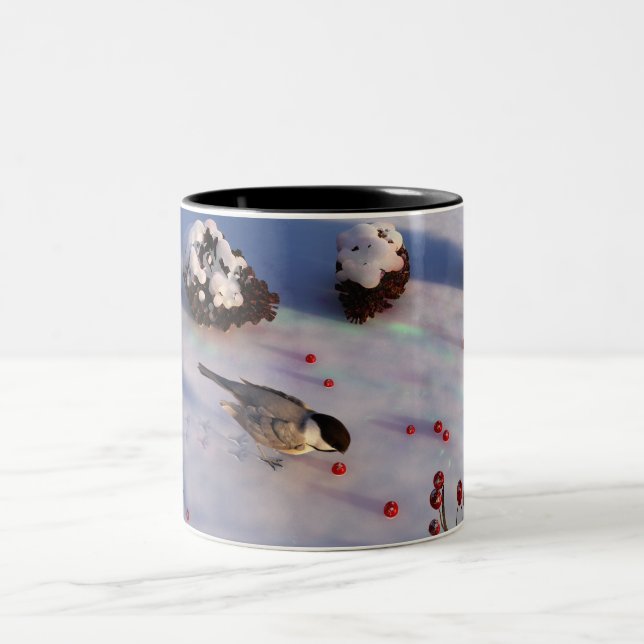 Chickadee Winter Tasse (Mittel)